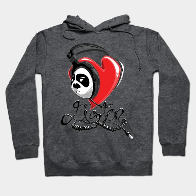 Listen to your heart - Panda Sal Hoodie by thedarwindion